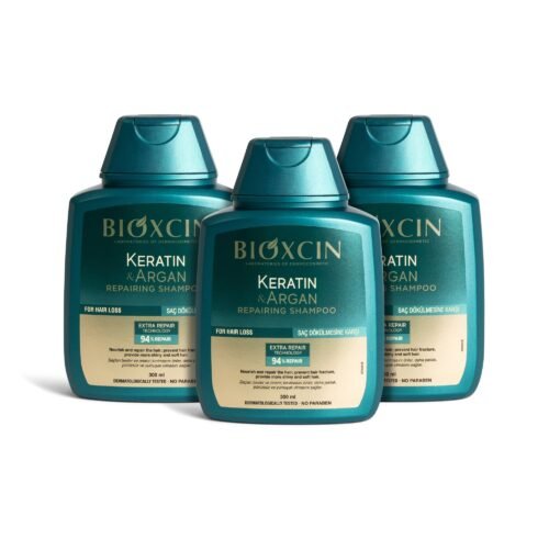 Bioxcin Keratin & Argan Shampoo bundel - Beschadigd en droog haar - 3 x 300 ml